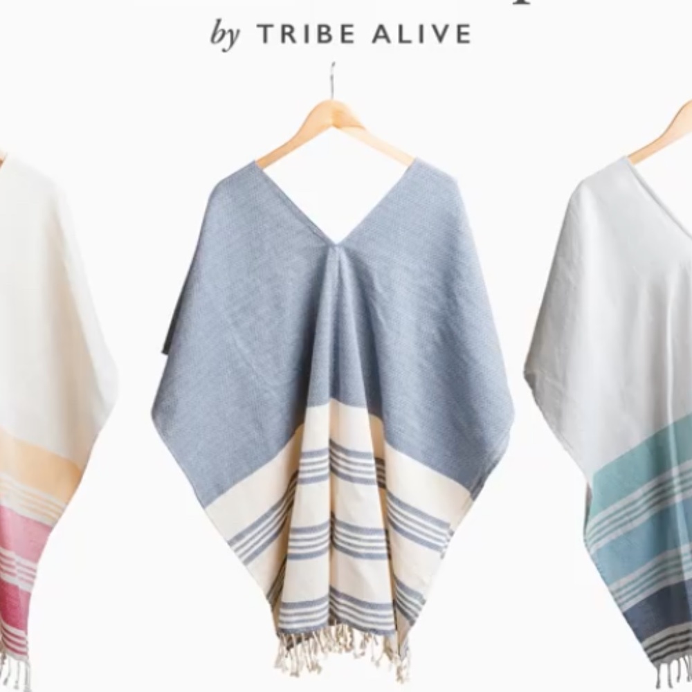 Tribe Alive Poncho Caftan Beach Cover Up
